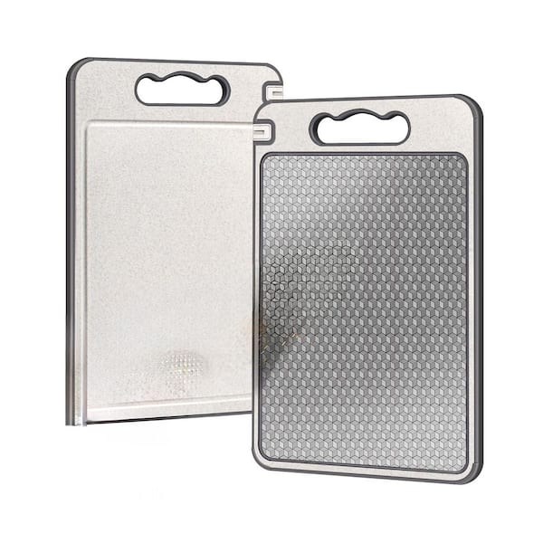 Double-Sided 14.3 in. x 9.8 in. Cutting Board w/ Micro-Convex Grid and Anti-Scratch Surface, Easy to Clean