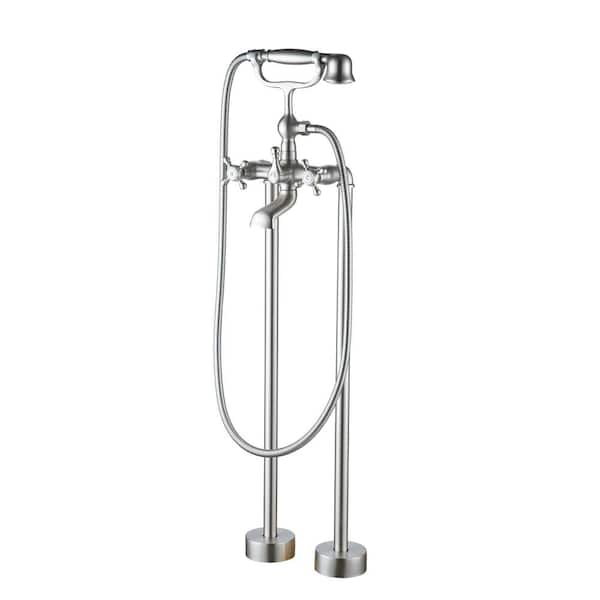 Boyel Living Singer Faucet Handle 1 Spray Patterns Tub and Shower combo 2.5 GPM in Brushed Nickel Valve Included