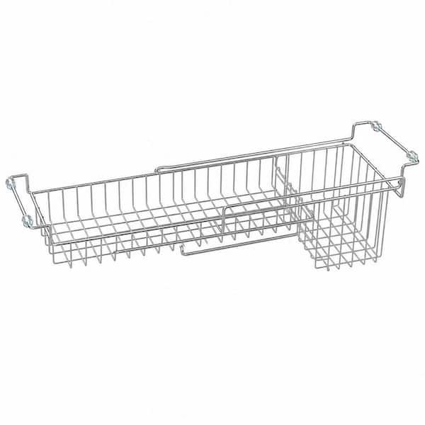 14.5 in. to 22 in. Expandable over The Sink Caddy for Sponge, Brush, Soap Dish, Cloth Rag, Stainless Steel Drying Rack