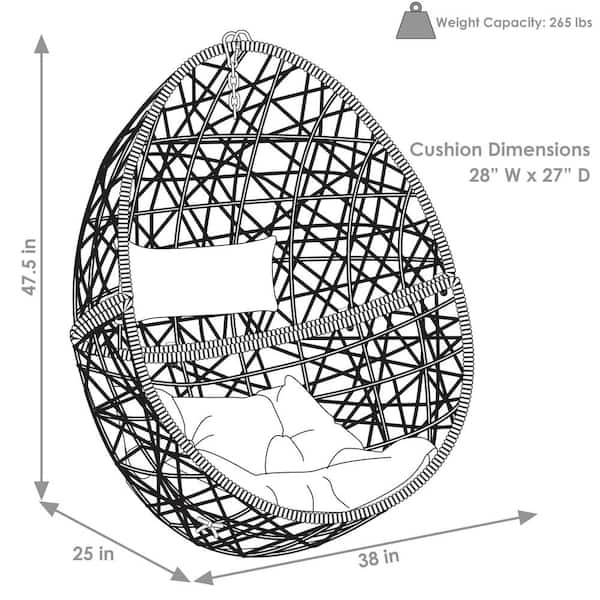 Sunnydaze caroline best sale hanging egg chair