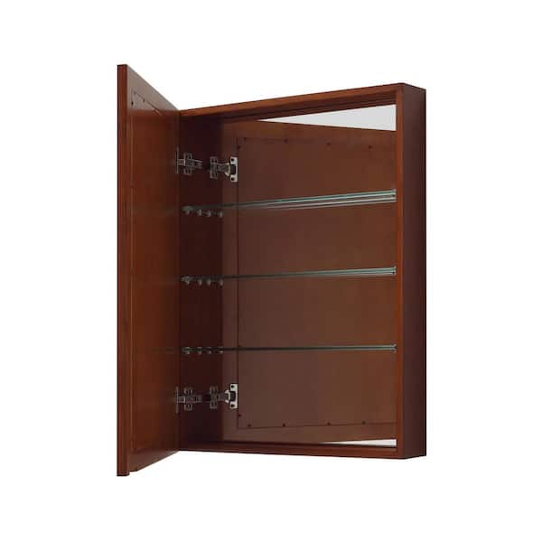 Avanity Madison 24-in x 32-in Surface Mount Tobacco Mirrored Soft Close Medicine Cabinet