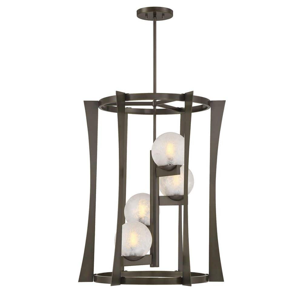 Darien 4-Light Mediterranean Bronze Contemporary Pendant with Orb Ice Glass Shades price history on PriceWatchPro