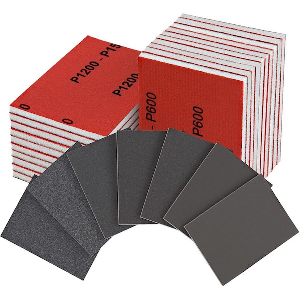 Sand Paper Assortment Kit 180-2000 Grit Washable Reusable Wet Dry Sponge Sanding Block for Wood Metal Furniture 21-Pack