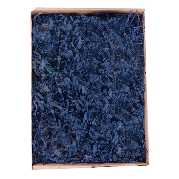 N/A 2 lbs. Navy Blue Crinkle Cut Paper Shred Filler for Gift Wrapping Basket Filling Party Decorations Eco-Friendly
