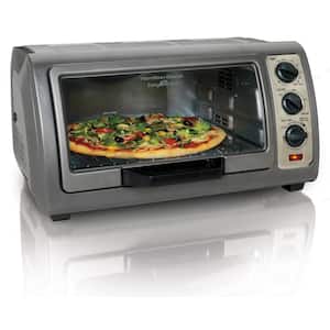 Easy Reach 1400 W 6-Slice Gray Convection Toaster Oven with Built-In Timer