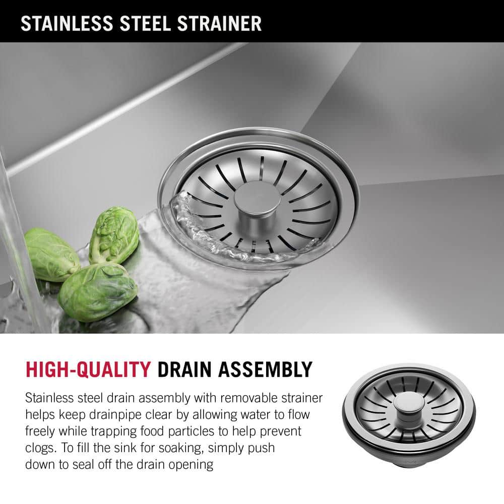 26" Satin Stainless Steel Undermount Single Bowl Kitchen Sink