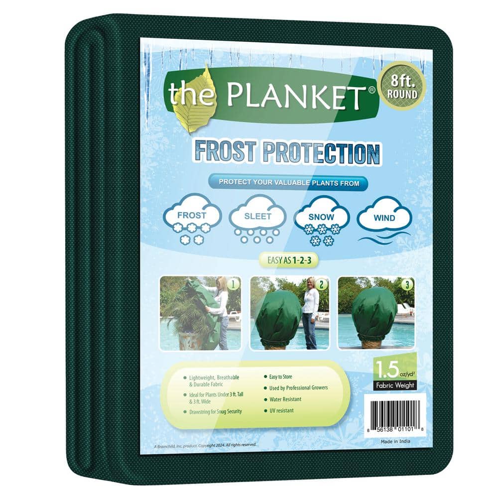Green 8 ft Round Frost Protection Plant Cover