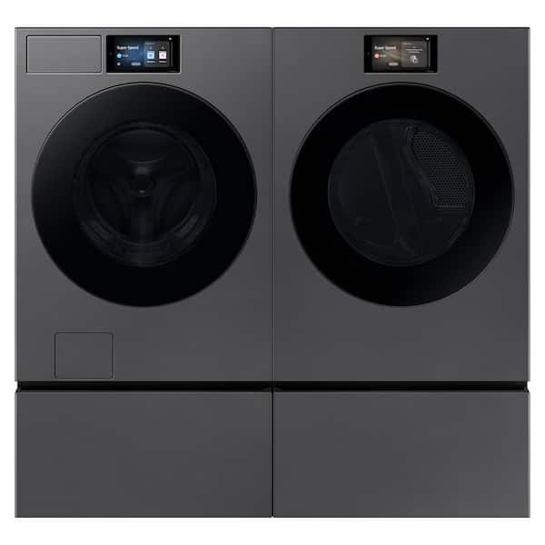 7.6 cu ft vented Front Load Stackable Bespoke AI Ultra Capacity Electric Dryer in Dark Steel w/AI OptiDry+