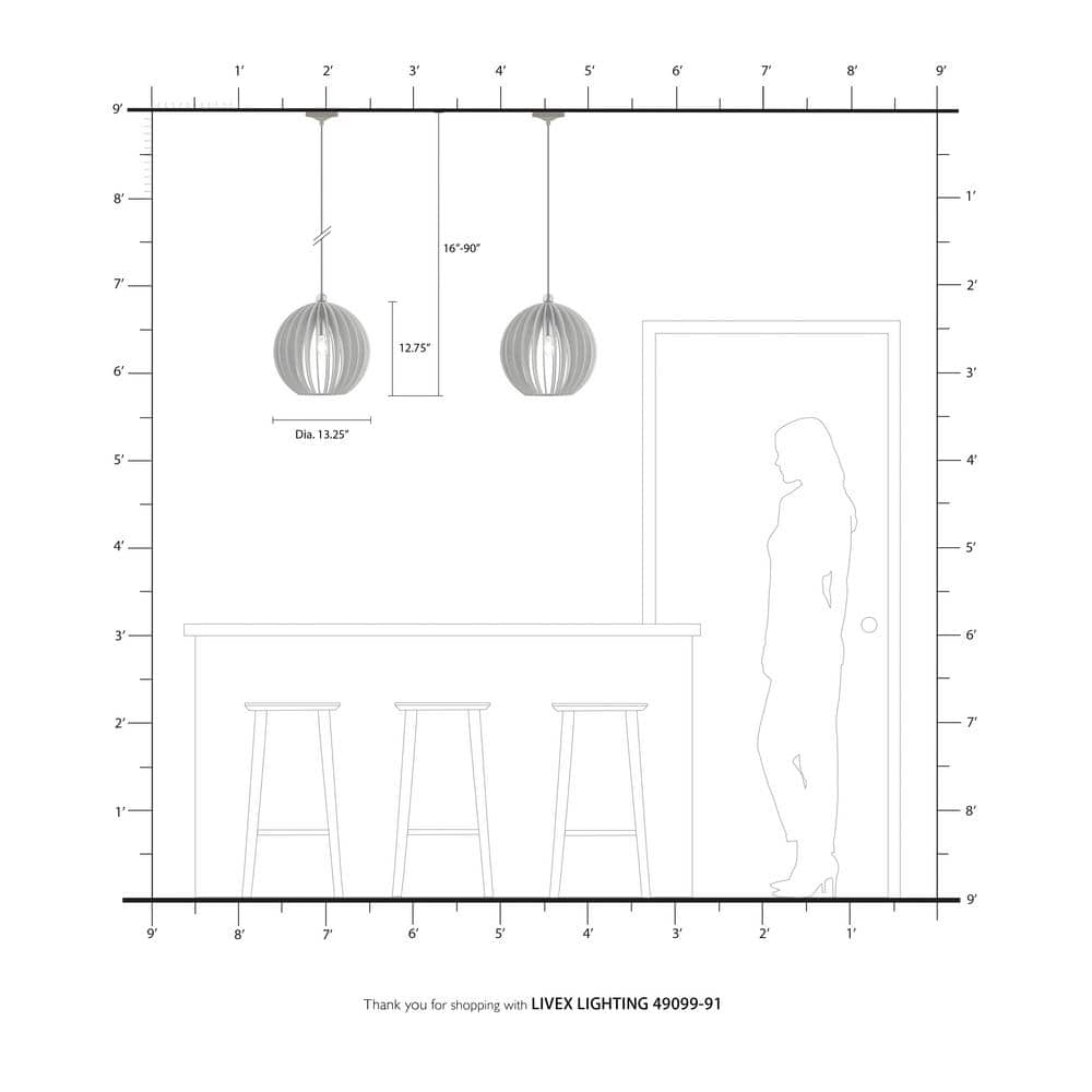 Mini Globe Brushed Nickel Pendant with Round Wood Shade