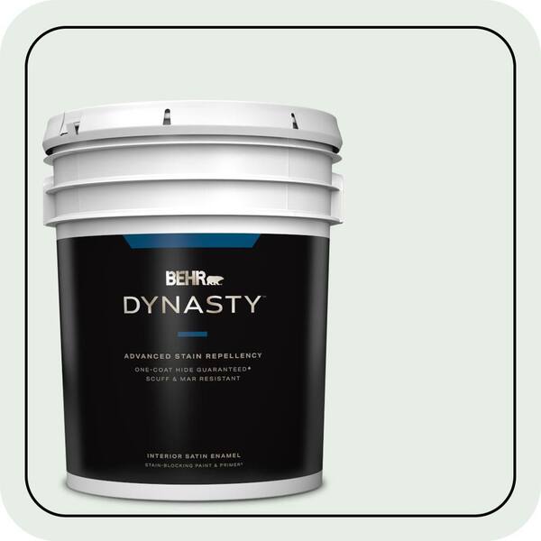 BEHR DYNASTY 5 gal. #460C-1 Aegean Mist Satin Enamel Interior Stain-Blocking Paint & Primer