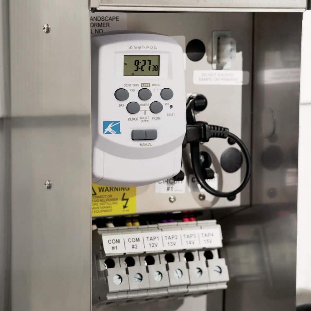 White Plastic 12-Volt Digital Timer with LCD Display