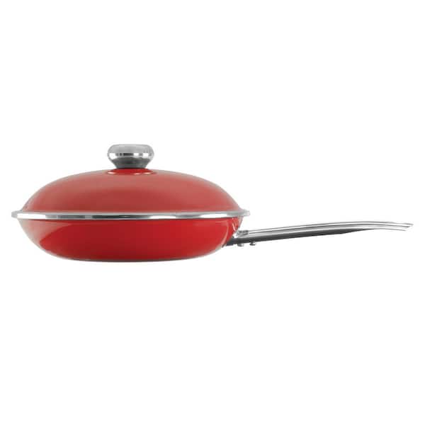 VITA 11 in. Enamel on Steel Skillet in Red