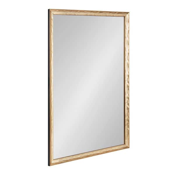 Kate and Laurel Illiona 24.00 in. W x 36.00 in. H Gold Rectangle Transitional Framed Decorative Wall Mirror