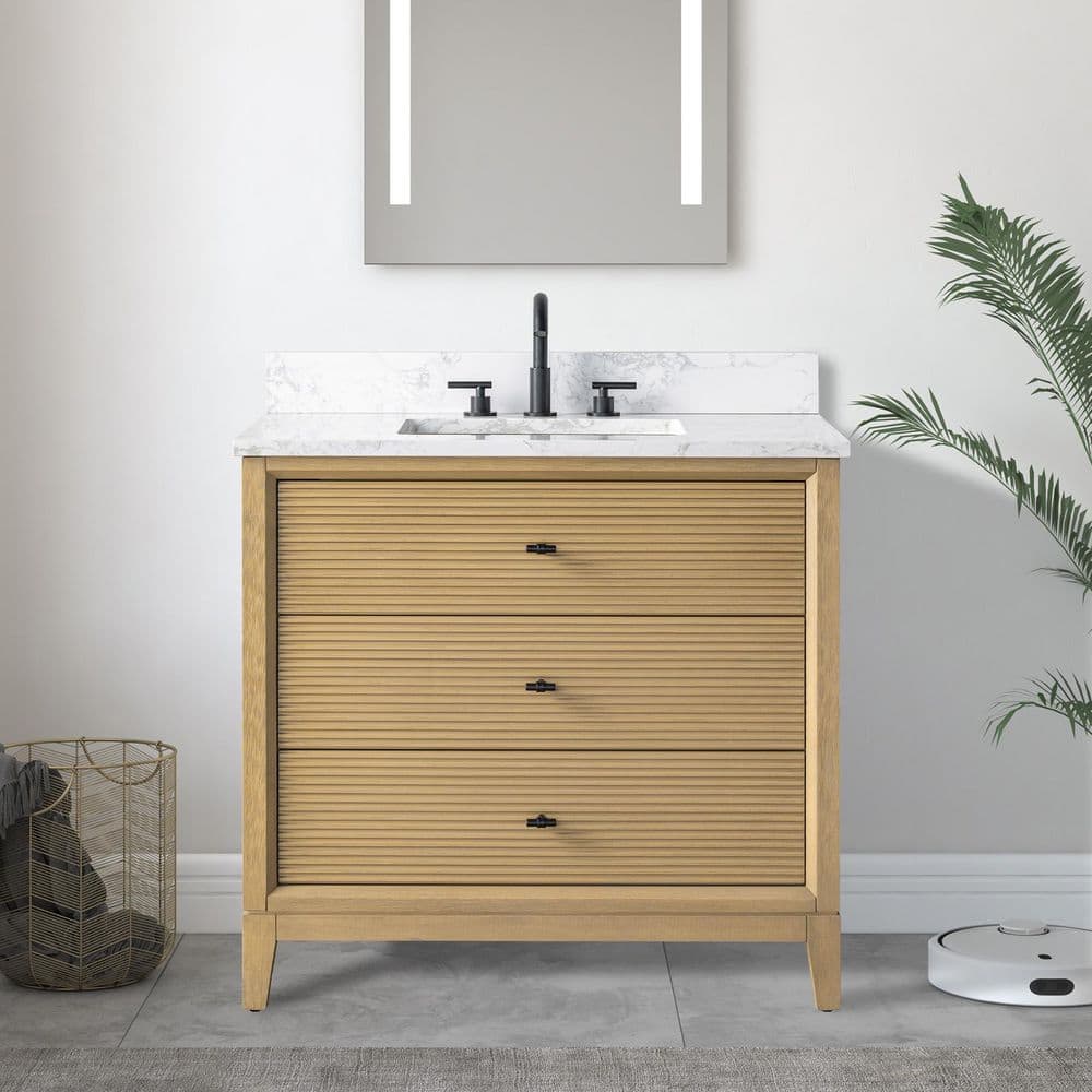 Vanity Art 36 in. W x 22 in. D Single Sink Freestanding Natural