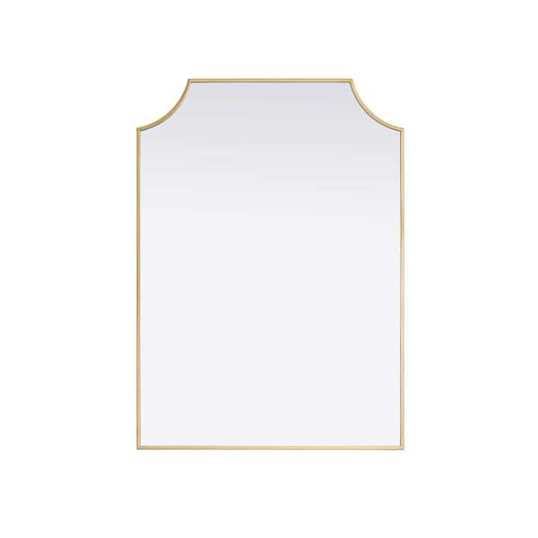 Brass 30 in. W x 42 in. H Rectangle Wall Mirror
