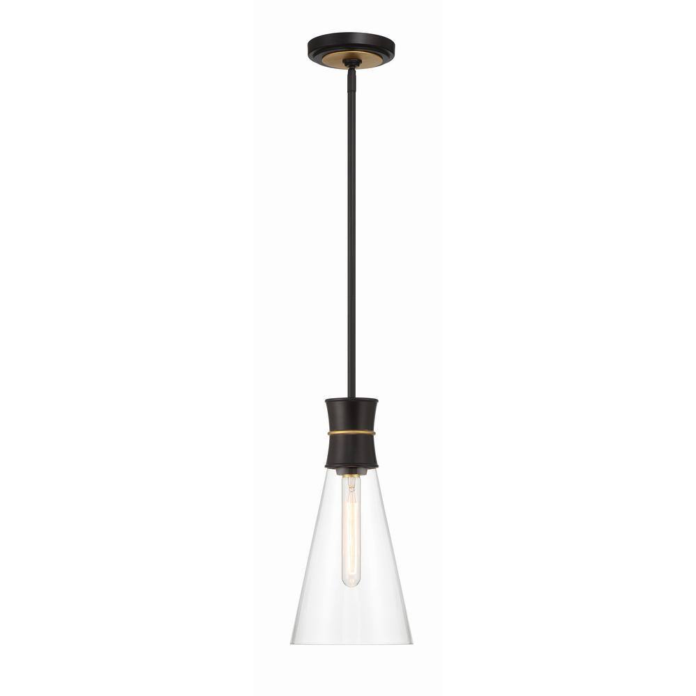 Quinn 1-Light Matte Black Plus Textured Gold Island Mini Pendant Light price history on PriceWatchPro