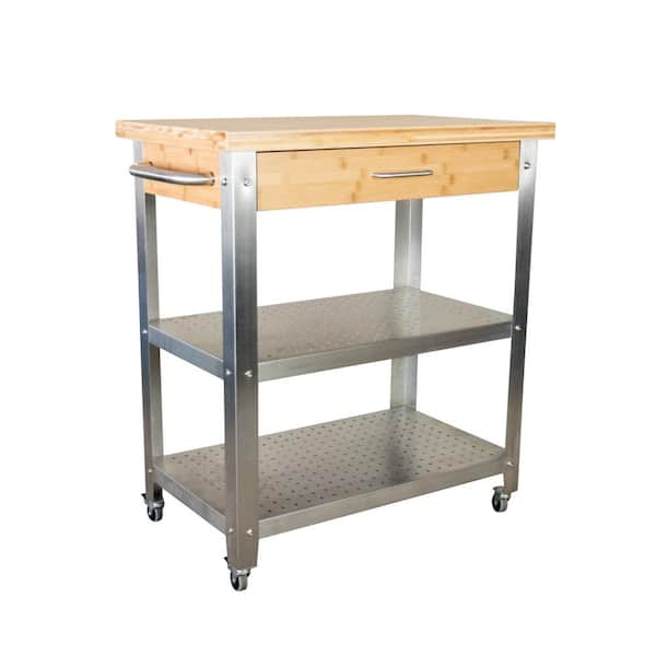 Linon Home Decor Todd Green Kitchen Cart with Granite Top and Storage