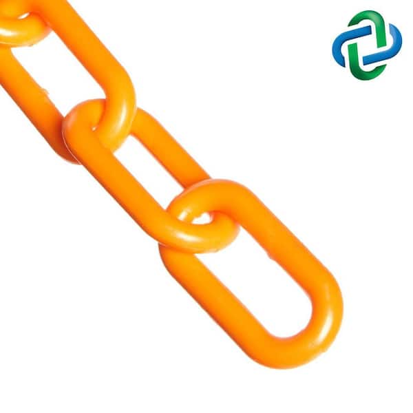 1 in. (#4,25 mm) x 25 ft. Traffic Orange Plastic Barrier Chain