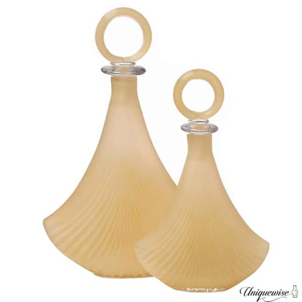 Uniquewise Unique 20 in. and 16 in. Decanter-Inspired Glass Vases - Ideal Centerpieces for Entryway Tables, Dining Tables