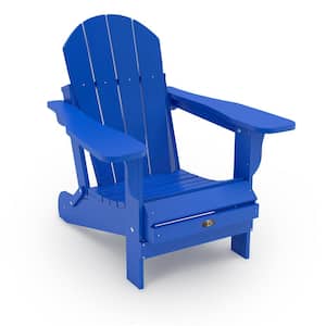 Recycled Royal Blue Folding Plastic Adirondack Chair