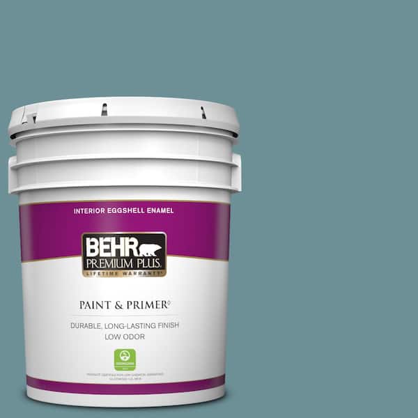 BEHR PREMIUM PLUS 5 gal. #510F-5 Bayside Eggshell Enamel Low Odor Interior Paint & Primer