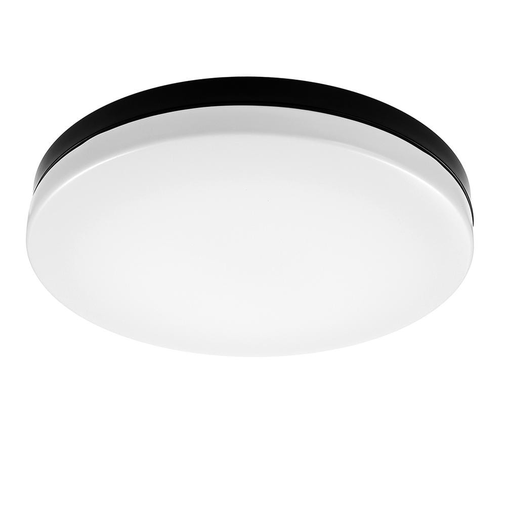 Flexinstall LED 12 in. Black Edge to Edge Lens Flush Mount Light Recessed L
