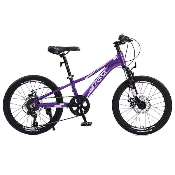 Cesicia 20 in. Aluminum Mountain Bike with 7 Speed in Purple for Girls and Boys