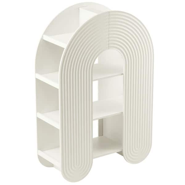 Daydream 58 in. Tall White Particle Board 6-Shelf Accent Bookcase