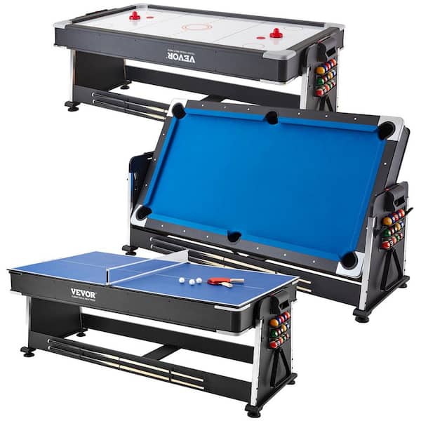 VEVOR 3-in-1 Rotating Swivel Multi Game Table 88 in. Hockey Table with Air Hockey, Billiards/Pool, and Table Tennis