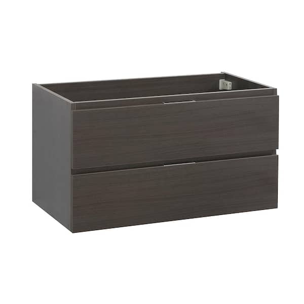 Fresca Valencia 36 in. W Wall Hung Bathroom Vanity Cabinet in Gray Oak
