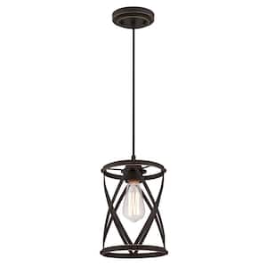 Isadora 1-Light Oil Rubbed Bronze with Highlights Mini Pendant