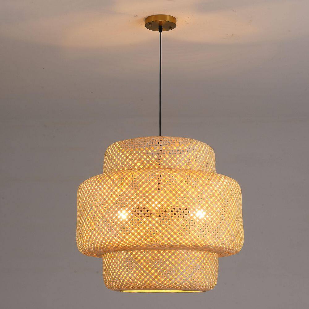 23.6 in. 3-Light Beige Woven Chandelier with Adjustable Chain for Kitchen, Dining Room, Living room(Bulbs Not Included) price history on PriceWatchPro