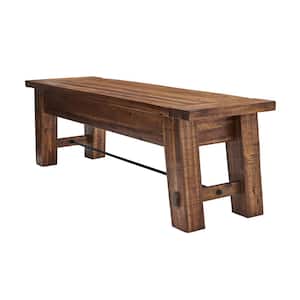 60 in. L Durango Brown Wood Entryway/Dining Bench