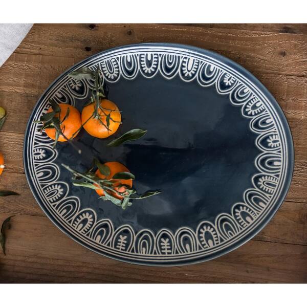Over and Back Tribal Oval Serve Platter