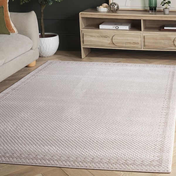 Continental 5 ft. x 8 ft. Ivory/Beige Border Latticework Area Rug