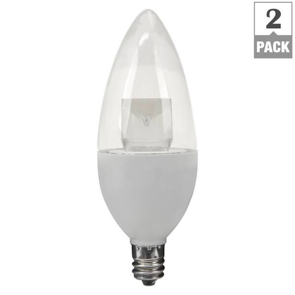 TCP 40W Equivalent Soft White (2700K) B10 Frosted Decorative LED Light Bulb (2-Pack)
