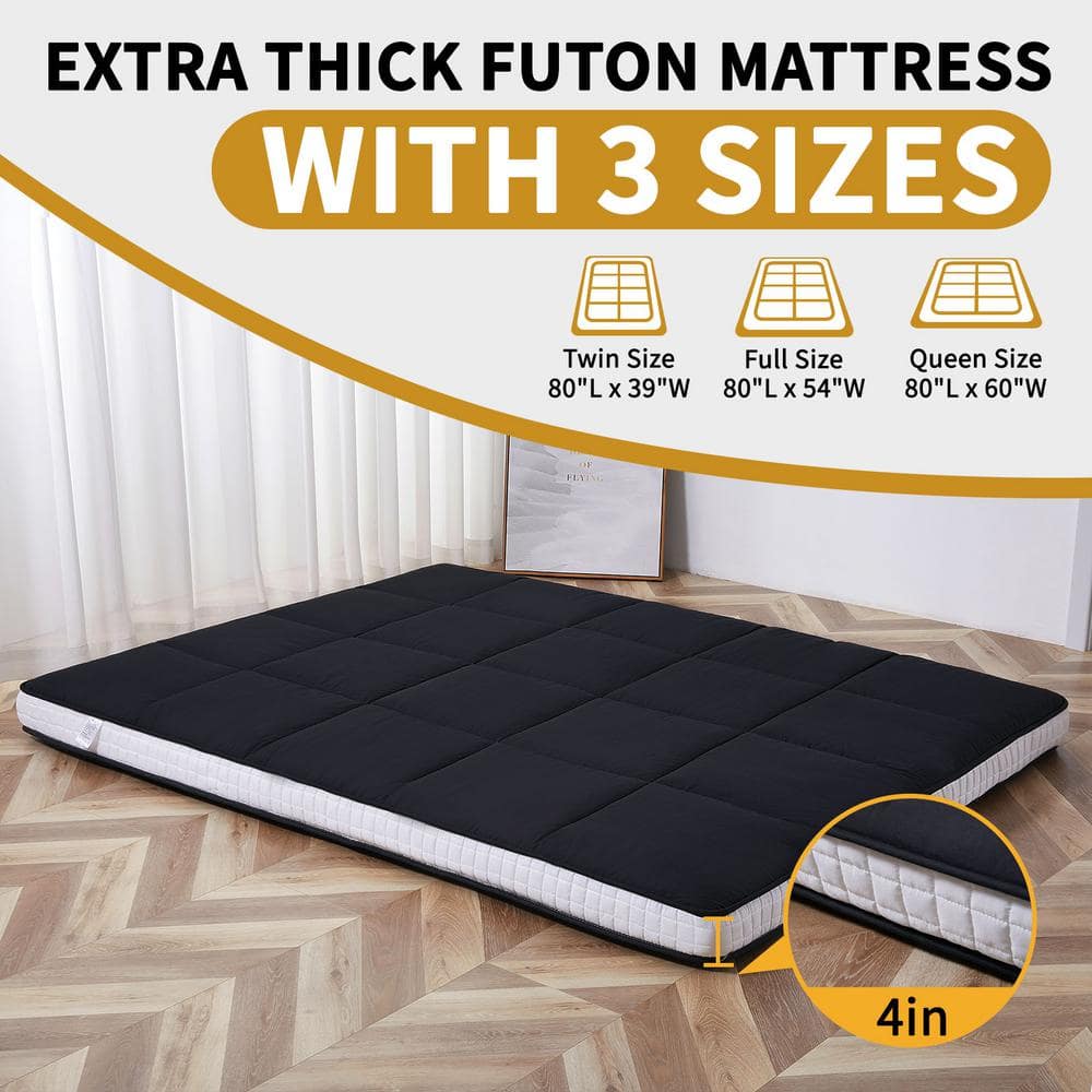 BOZTIY Japanese Floor Mattress 4 in, Polyester Fill Tatami Mat