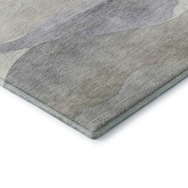 Mayfield Premium Machine Washable Abstract AMF1966 Beige 8 ft. x 10 ft. Area Rug