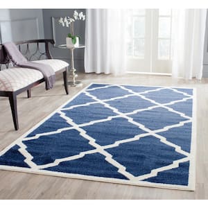 Amherst Navy/Beige 9 ft. x 12 ft. Distressed Diamond Area Rug