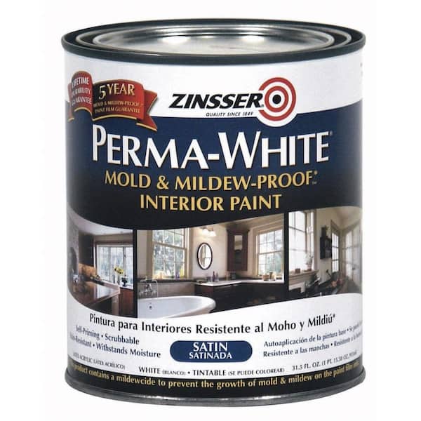 Zinsser Perma-White 1 qt. Mold & Mildew-Proof Satin Interior Paint (6-Pack)