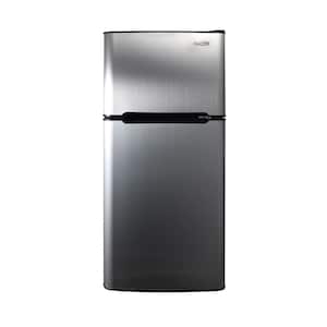 19 in. 4.5 cu .ft. 110V Compact 2-Door Refrigerator in Stainless with Reversible Door