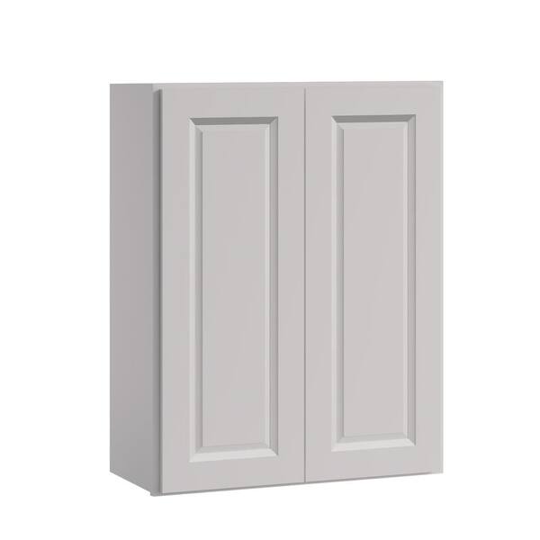 27 in W x 12 in D x 30 in H in Shaker Dove Plywood Ready to Assemble Kitchen Wall Cabinet with Doors and Shelves