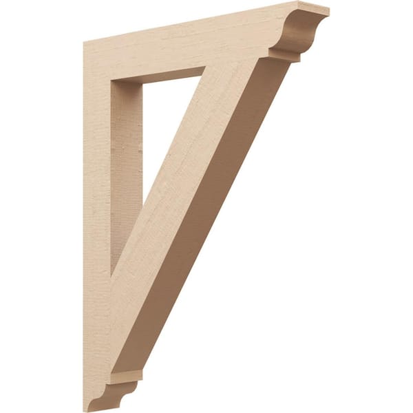 Ekena Millwork 5.5 in. x 48 in. x 36 in. Traditional Traditional Rough Cedar Woodgrain Timberthane Polyurethane Bracket, Primed Tan