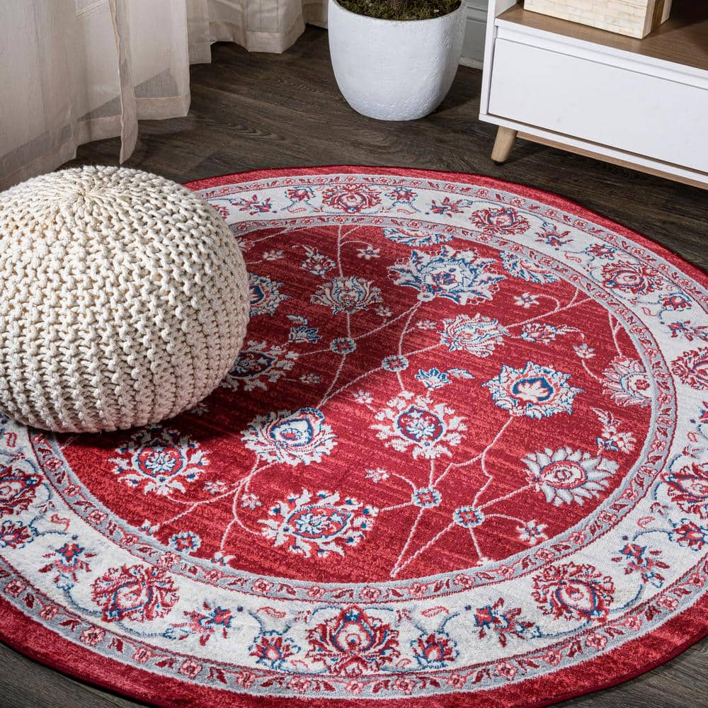 JONATHAN Y Modern Persian Vintage Moroccan Traditional Red/Ivory 5 ...