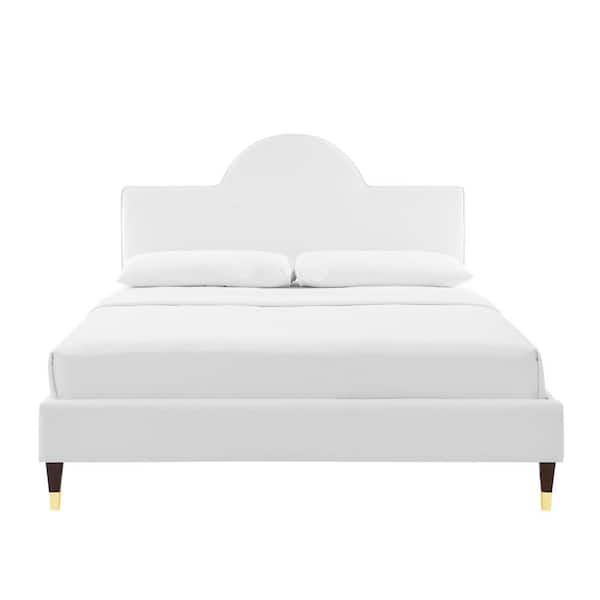 White Velvet Twin Bed Mod 7030 Whi, Modway Ollie Twin Bed Frame
