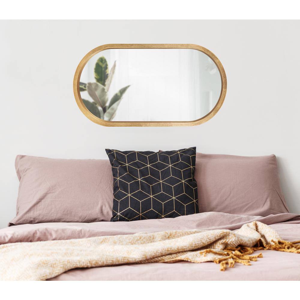 Elegant Full-Length Gold Wood Vanity Mirror, 33"x23.5"