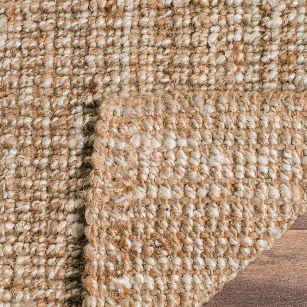 Natural Ivory Square Hand-Knotted Jute Area Rug - 4' x 4'