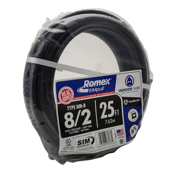 ALL LENGTHS AVAILABLE 8/2 W/GR 5' FT ROMEX INDOOR ELECTRICAL WIRE 