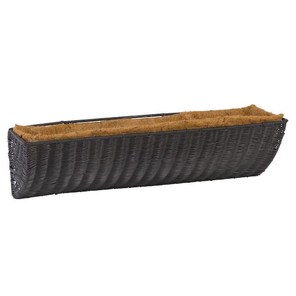 DMC 48 in. Black Resin Wicker Wall Basket