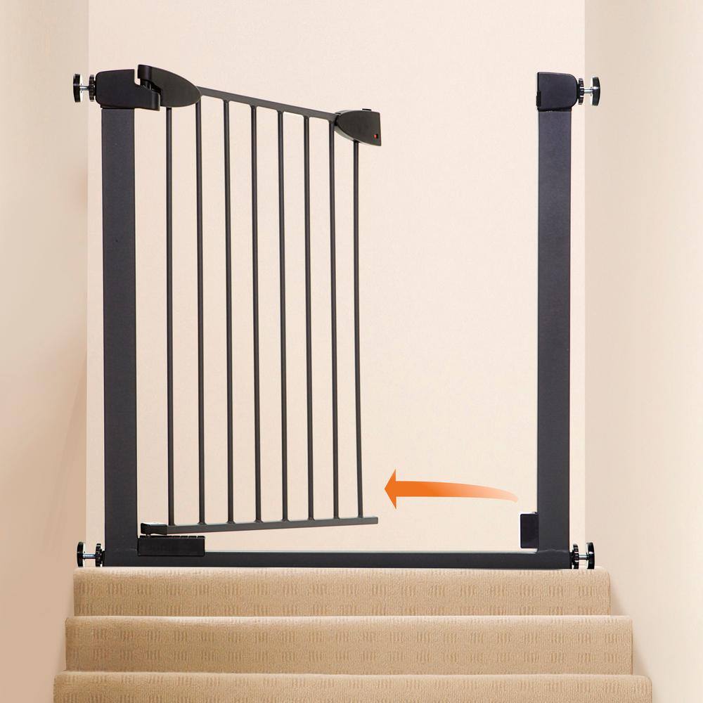 Black Metal Auto-Close Pressure Mounted Safety Gate